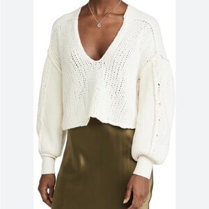 Free People Deep V Neck Sweater